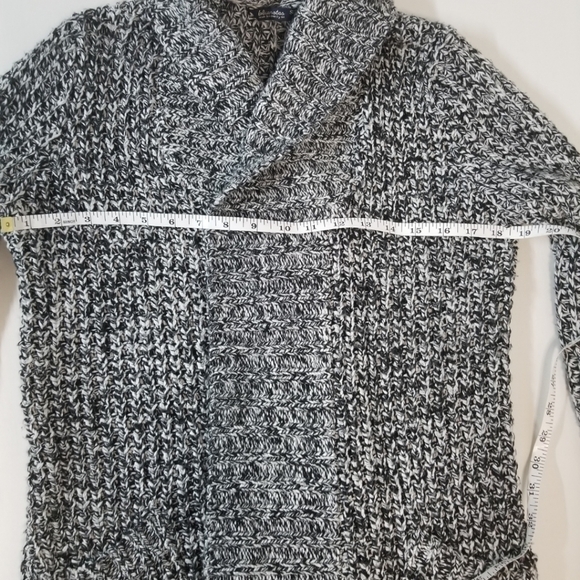 Knit Cardigan In Marled Grey, Size Small - Picture 8 of 9